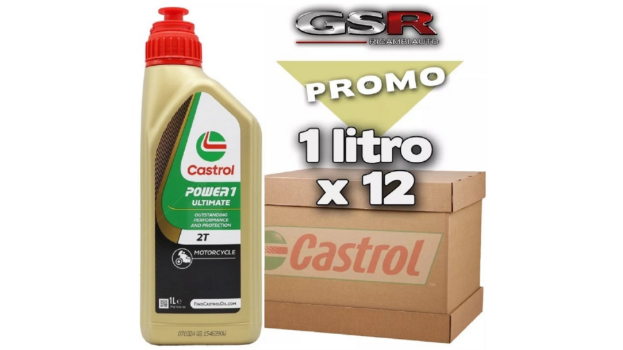 12 Litri Olio Castrol Power1 Ultimate 2 Tempi Lt.1